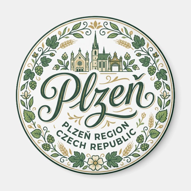 Plzeň Tjeckien Magnet (Framsidan)