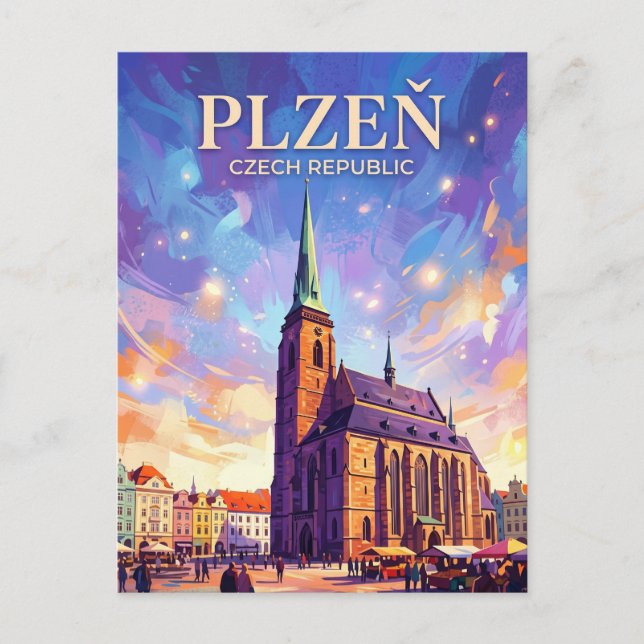 Plzeň Tjeckien Vykort (Framsida)