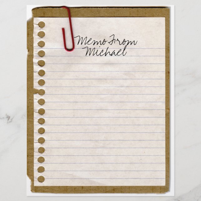 PM från.. Anpassningsbar Letterhead Stationery (Framsida)