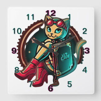 PM-klocka - välj ett foto Fyrkantig Klocka