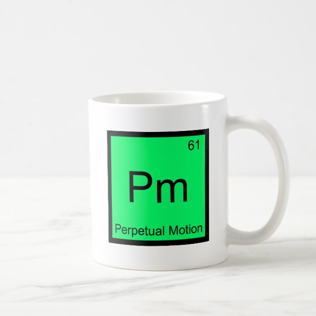 Pm - Perpetual Motion Kemiskt Elementsymbol T-shir Kaffemugg (Höger)