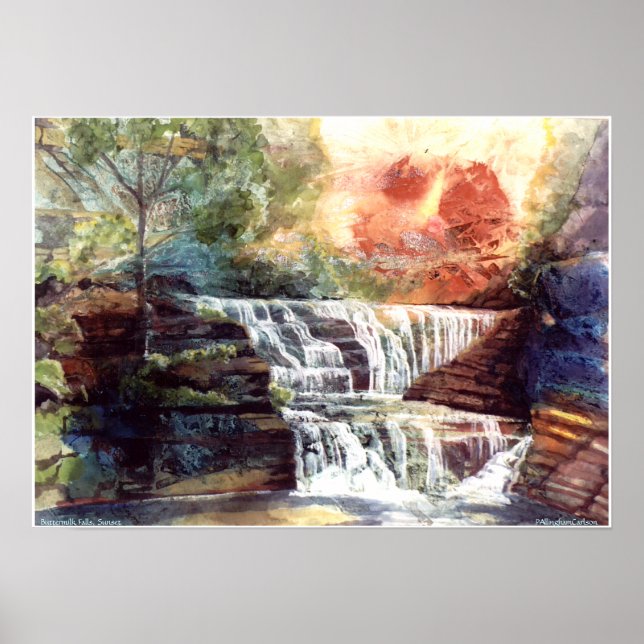 PMACarlson Buttermilk Falls, Sunset Poster (Framsidan)