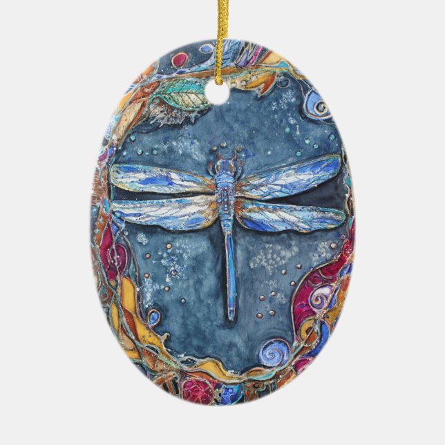 PMACarlson förkopprar sländaprydnaden Julgransprydnad Keramik (Framsidan)