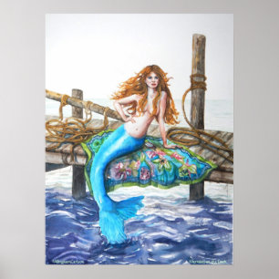 PMACarlson sjöjungfru på skeppsdockaaffischen Poster