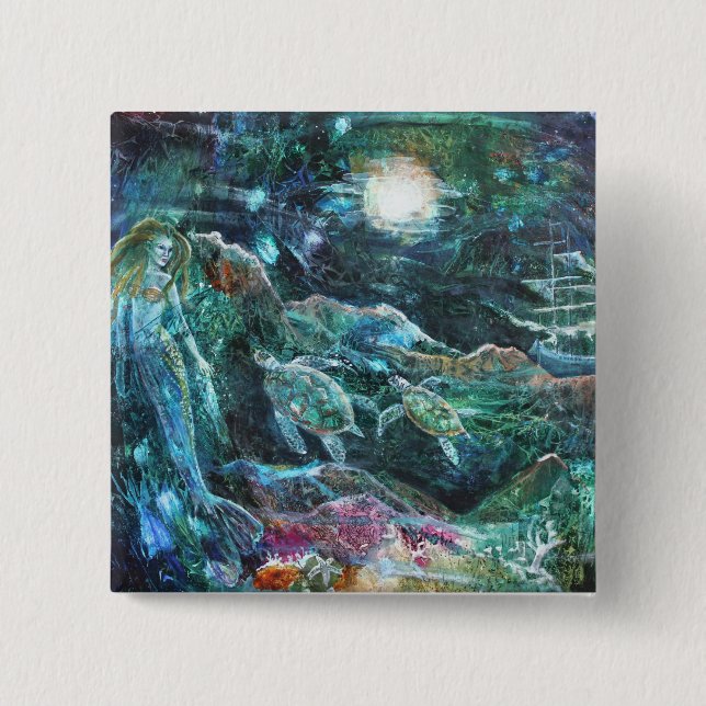 PMACarlson som sjöjungfru saga knäppas Knapp (Framsida)