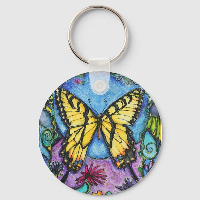 PMACarlson Tiger Butterfly Keychain Nyckelring (Framsida)