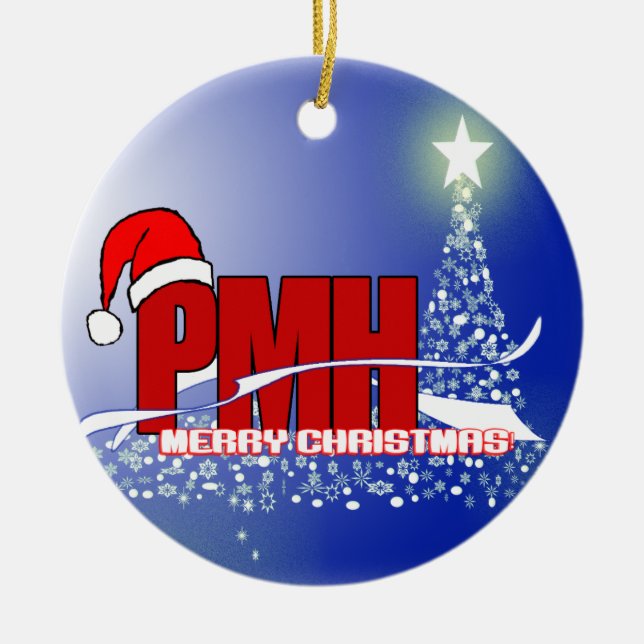 PMH Psykiatic Mental Health Nurse CHRISTMAS Julgransprydnad Keramik (Framsidan)