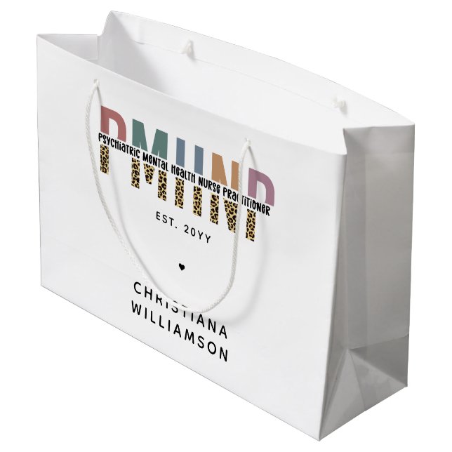 PMHNP Leopard Skriv ut Psychionic Mental Health NP (Baksidan Vinklad)