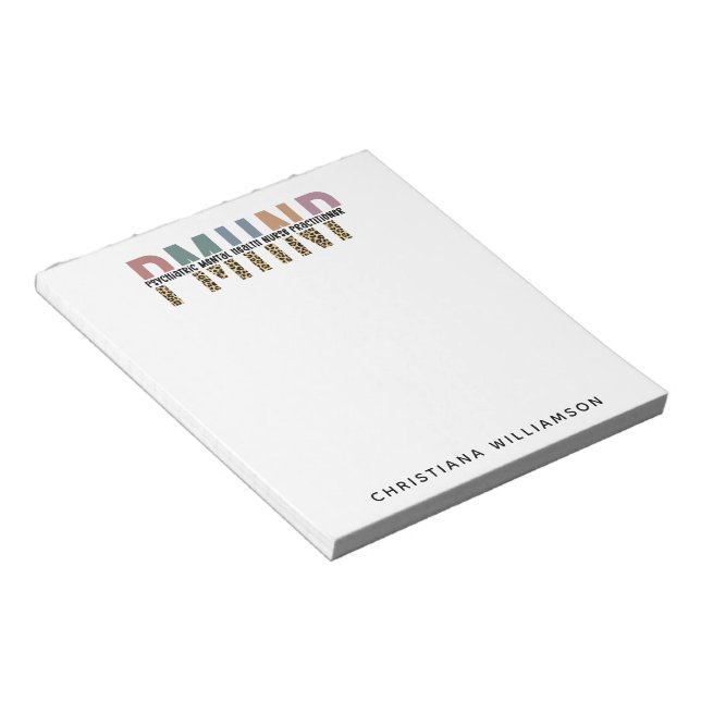 PMHNP Leopard Skriv ut Psychionic Mental Health NP Anteckningsblock (Vinklad)