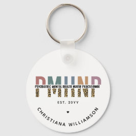 PMHNP Leopard Skriv ut Psychionic Mental Health NP Nyckelring