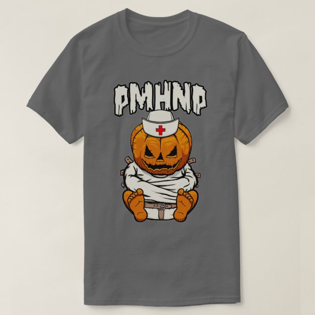 PMHNP Psych Psychianny Nurse Crazy Halloween Pump T Shirt (Design framsida)