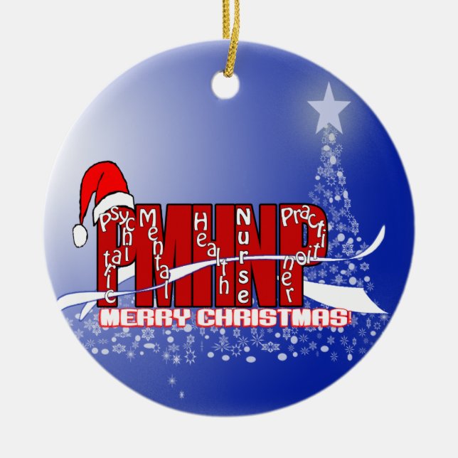 PMHNP - Psykiatriska och mental Julgransprydnad Keramik (Framsidan)