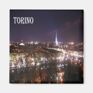 PMT005 TURIN vid Nattdags, Piemonte, Italien, Frid Magnet