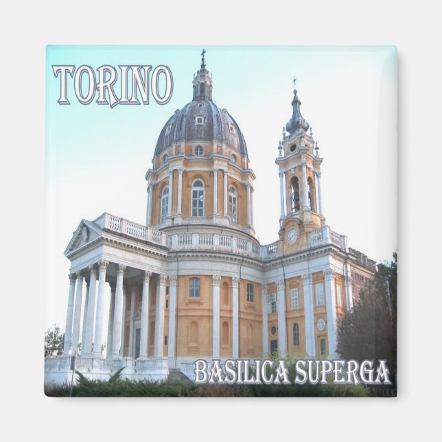 PMT007 TURIN Basilica Superga, Italien, Fridge Magnet (Framsidan)