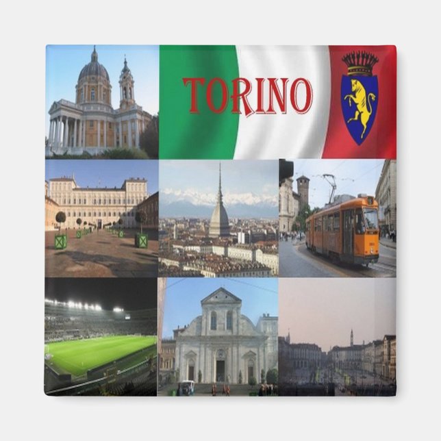 PMT012 TURIN, Mosaic, Piemonte, Italien, Fridge Magnet (Framsidan)