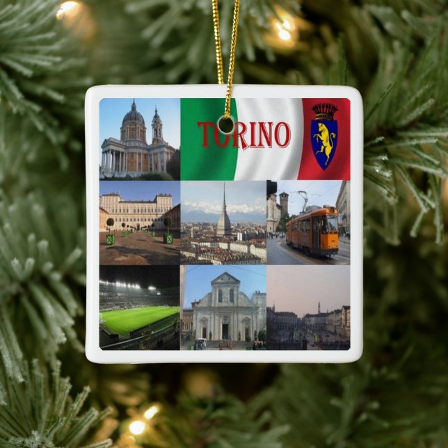 PMT012 TURIN, Mosaic, Piemonte, Italien Julgransprydnad Keramik (Träd)