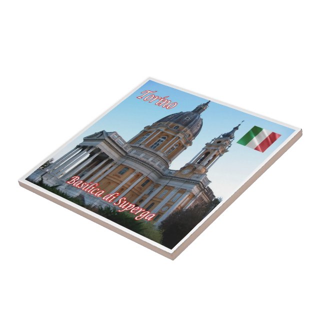 PMT018 TURIN Basilica of Superga, Italien Kakelplatta (Sidan)