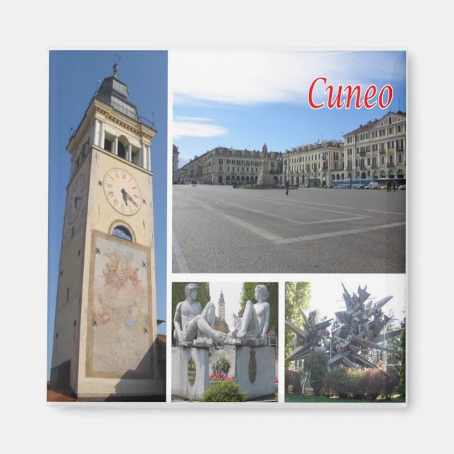 PMT024 CUNEO Mosaic, Piemonte, Italien, Fridge Magnet (Framsidan)