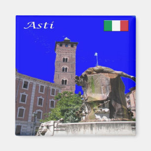 PMT027 ASTI Troyana Torn, Italien, Fridge Magnet