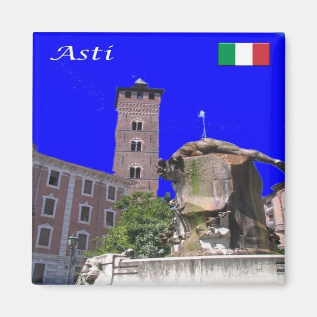 PMT027 ASTI Troyana Torn, Italien, Fridge Magnet (Framsidan)