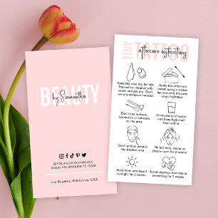 PMU Artist Tattoo After Care Instructions Rosa Visitkort