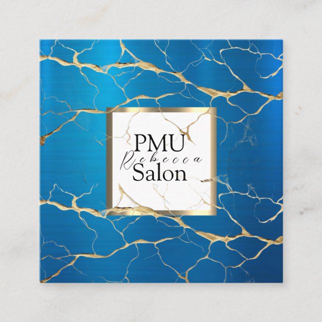 PMU Salon Färgrik typografi Modern permanent Fyrkantigt Visitkort (Framsida)