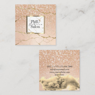 PMU Salong Färgrik Typografi Modern permanent Fyrkantigt Visitkort