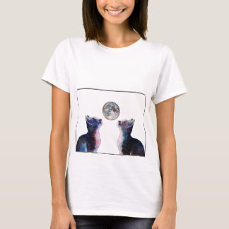 PN 38 Katter Titta på Måne T Shirt