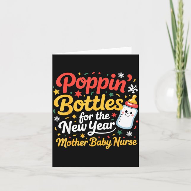 Pn Bottles For The New Year Mother Baby Nurse  Kort (Framsida)
