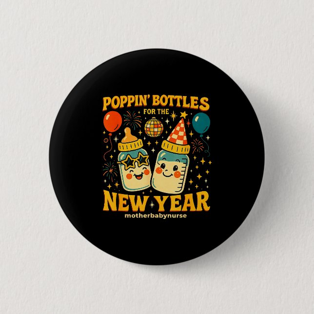 Pn Bottles New Year Mother Baby Nicu Nurse Celebra Knapp (Framsida)