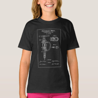 Pneumatic Drill Blueprint Patent T Shirt