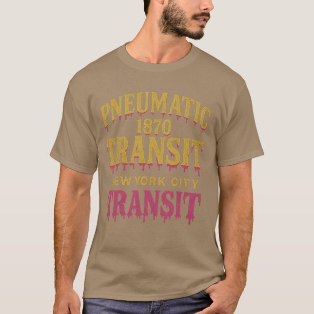 Pneumatic Transit 1870 – New York City T Shirt (Framsida)