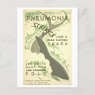 Pneumonia Warning Postcard Vykort