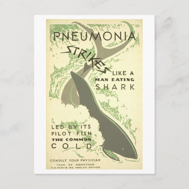 Pneumonia Warning Postcard Vykort (Framsida)