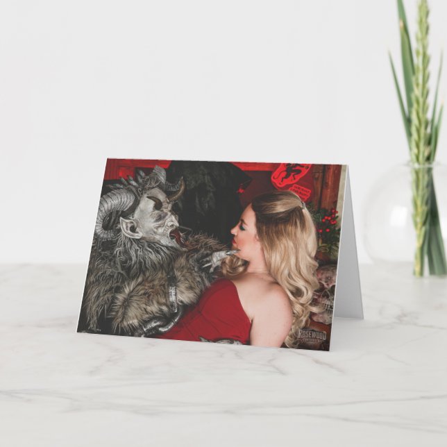 PNW Krampus Vikbar Julkort Helgkort (Framsida)