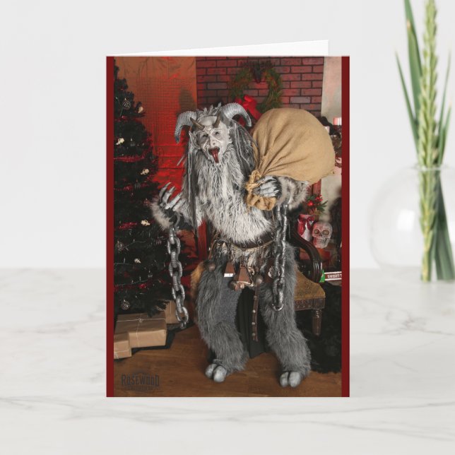 PNW Krampus Vikfoldad Höjdpunktkort Helgkort (Framsida)
