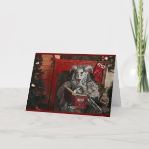 PNW Krampus Vikfoldad Höjdtidskort Helgkort