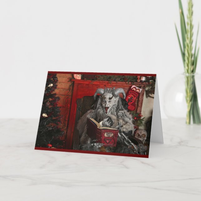 PNW Krampus Vikfoldad Höjdtidskort Helgkort (Framsida)
