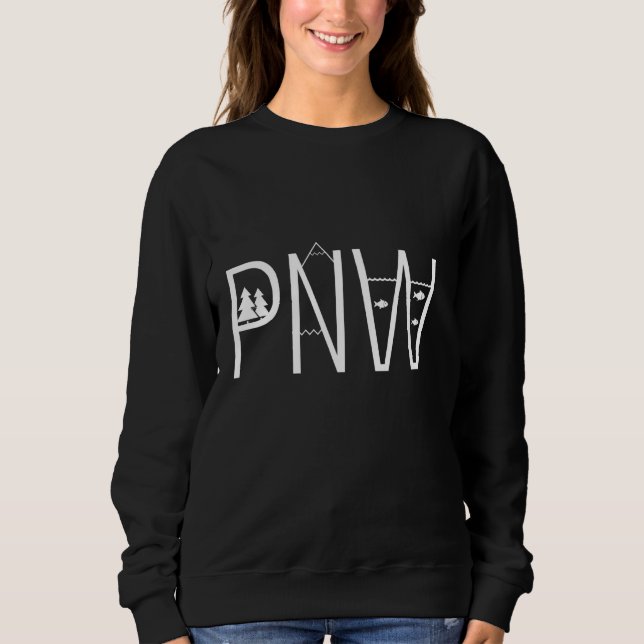 PNW Pacific Northwest Oregon Washington Natur ut T Shirt (Framsida)