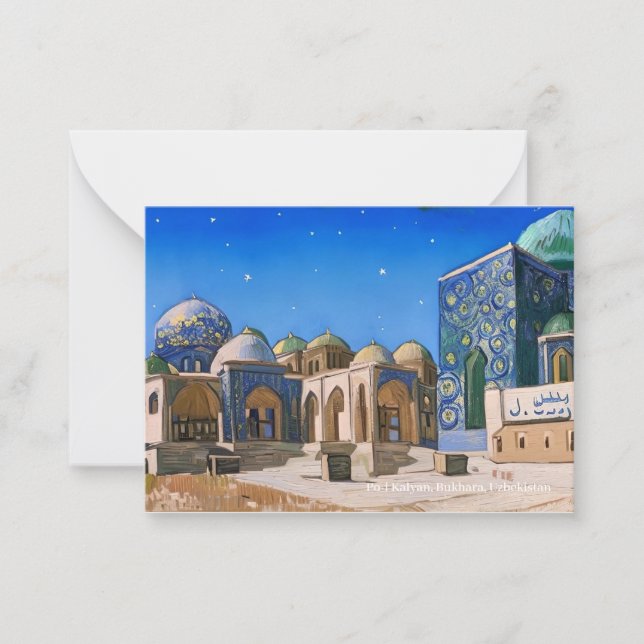 Po-i Kalyan, Bukhara på ett Eid Mubarak-kort Anteckningskort (Framsida)