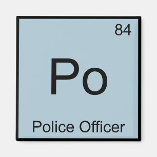Po - Polisman Kemiskt Elemente Symbol T-Shirt Magnet