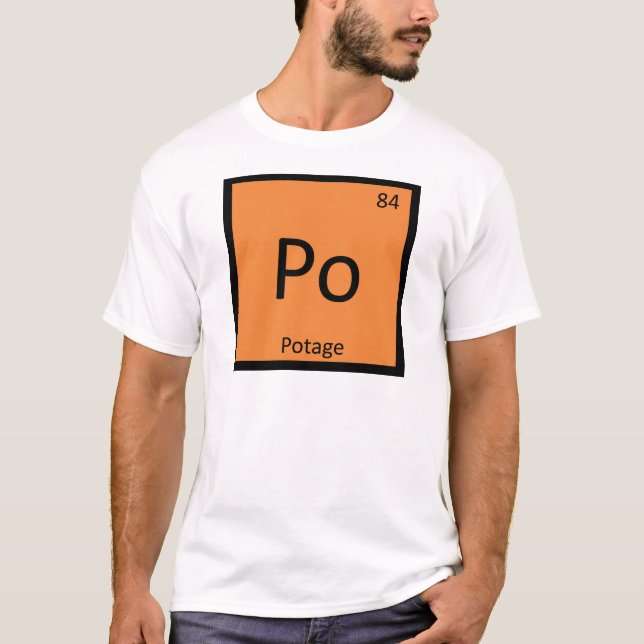 Po - Polonium Kemiskt Periodiskt System Symbol Tee Shirt (Framsida)