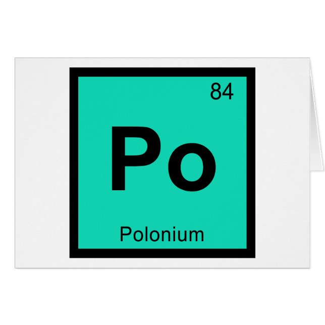 Po - Poloniumkemi Periodic Bord Symbol Hälsningskort (Framsidan Horizontal)