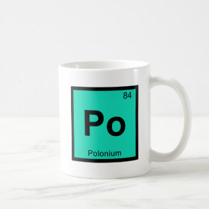 Po - Poloniumkemi Periodic Bord Symbol Kaffemugg