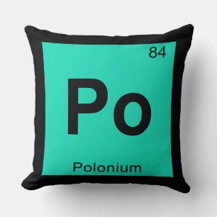 Po - Poloniumkemi Periodic Bord Symbol Kudde