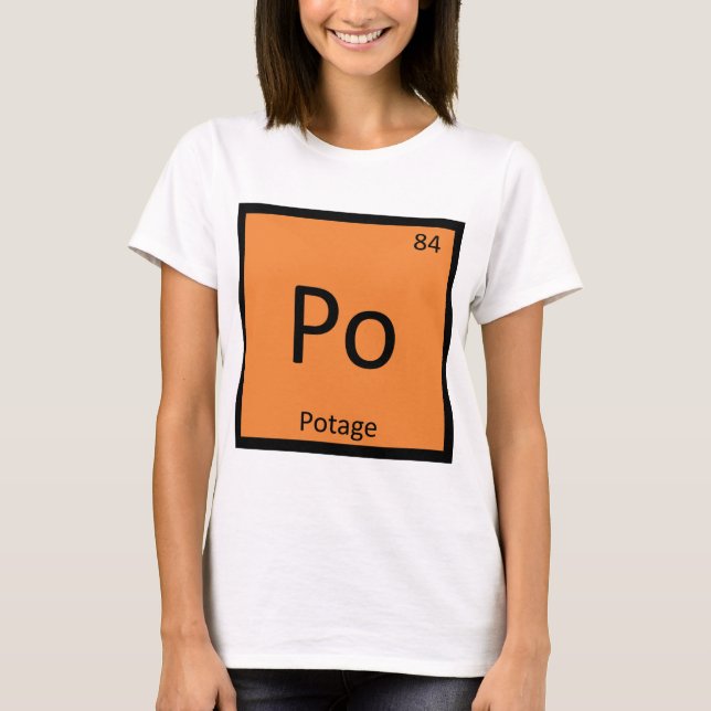 Po - Potage Kemisk Periodiska Systemets Symbol Tee (Framsida)