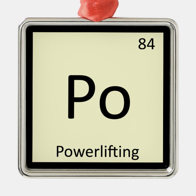 Po - Powerlyftande sportkemi Periodic Bord Julgransprydnad Metall (Framsidan)