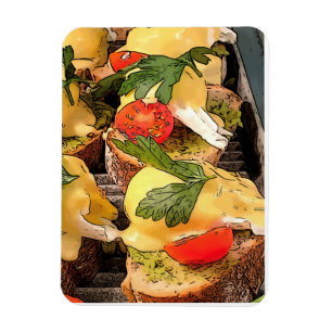 Poackta ägg med Avocado på toast Magnet
