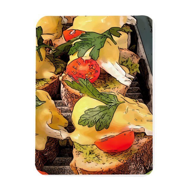 Poackta ägg med Avocado på toast Magnet (Vertikal)
