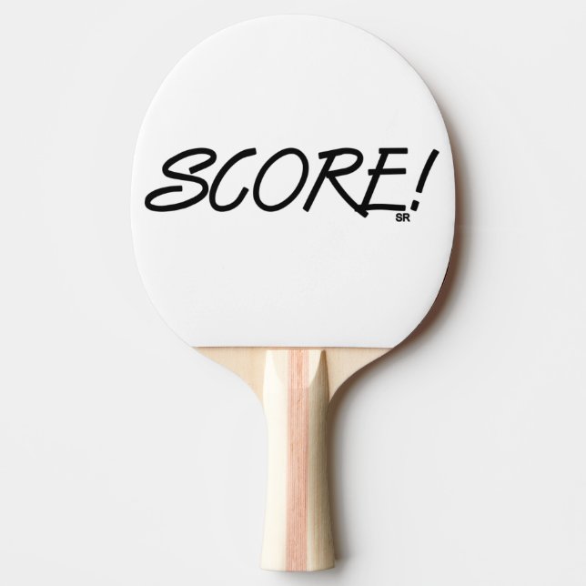 Poäng vit svart ping pong paddel pingisracket (Framsidan)